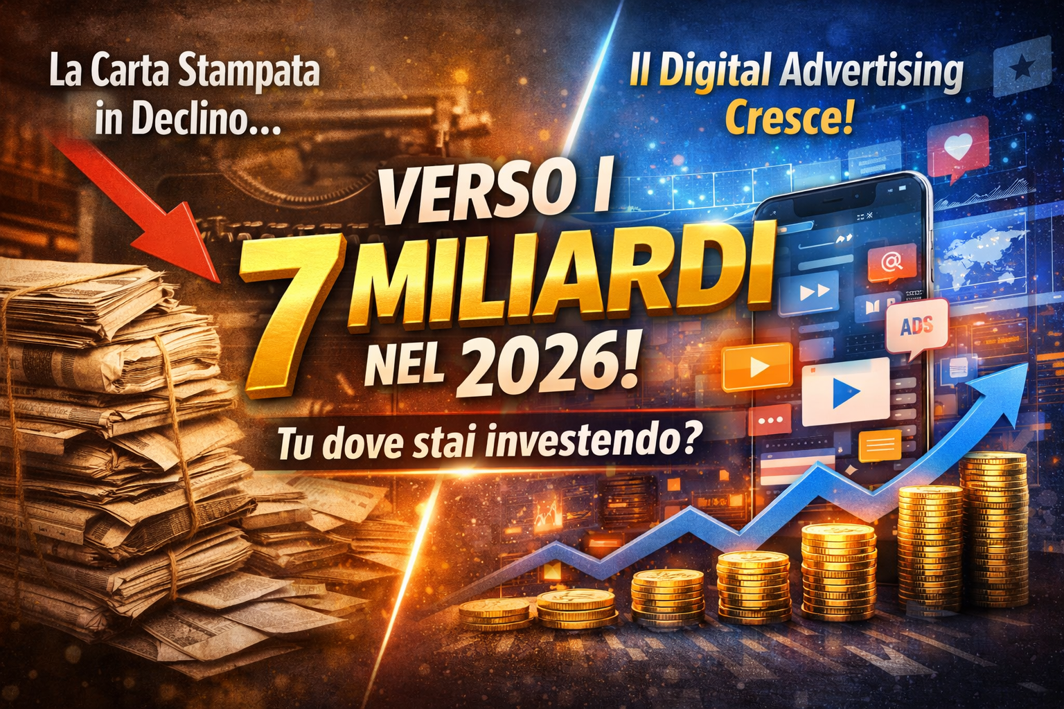 I dati emersi dall'ultimo rapporto dell'Osservatorio Internet Media del Politecnico di Milano non lasciano spazio a dubbi: il mercato pubblicitario italiano sta vivendo una polarizzazione irreversibile.