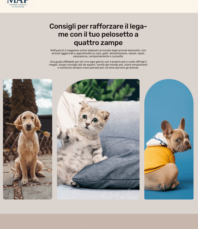 Nasce MAPpets.it: il nuovo magazine online di Gruppo Mondo Media dedicato a Mondo Animali e Persone