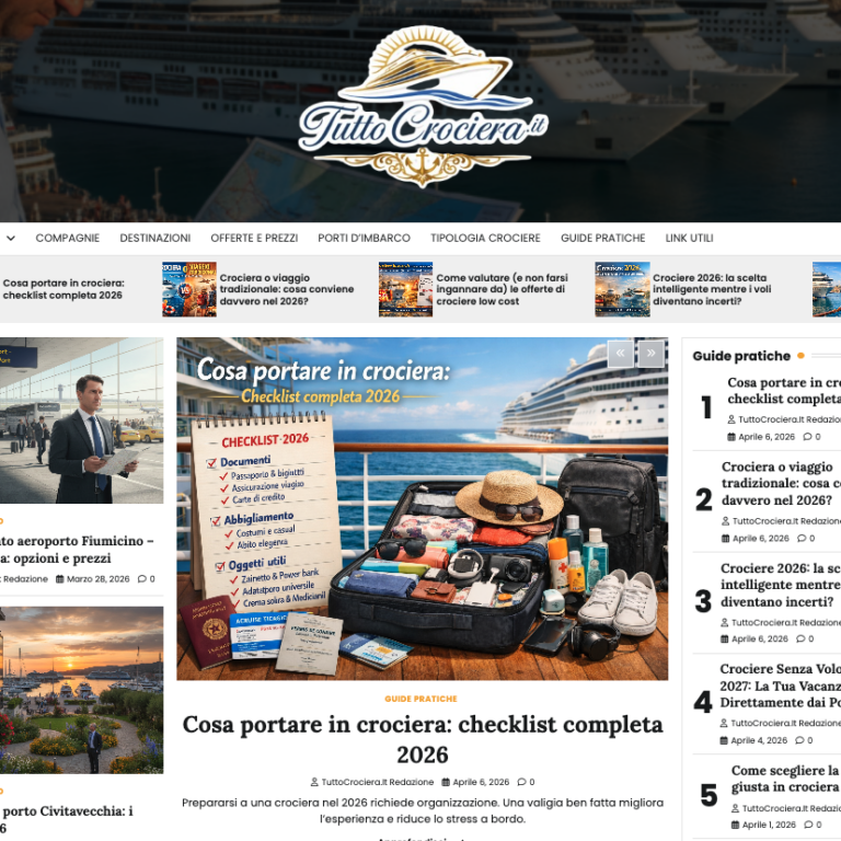 Nasce TuttoCrociera.it: il nuovo magazine indipendente dedicato al mondo delle crociere